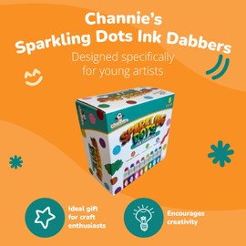 Channie's Sparkling Dots Ink Dabbers - 8 Vibrant Colors - Washable Dot Markers for Kids - Dot Paints for Toddlers 1-3 - Perfect for Art Projects, Rainy Day Fun, and School Activities