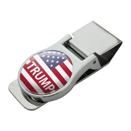 GRAPHICS & MORE President Trump American Flag Satin Chrome Plated Metal Money Clip