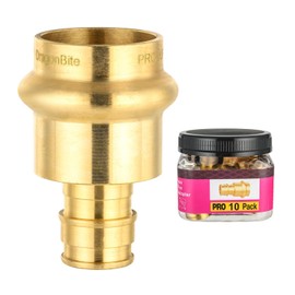 (Bottled) 10-Pack HeSun Brass Press Fitting Adapter, 3/4" PRESS X 1/2" PEX-A F1960 Expansion Coupling, LF Brass
