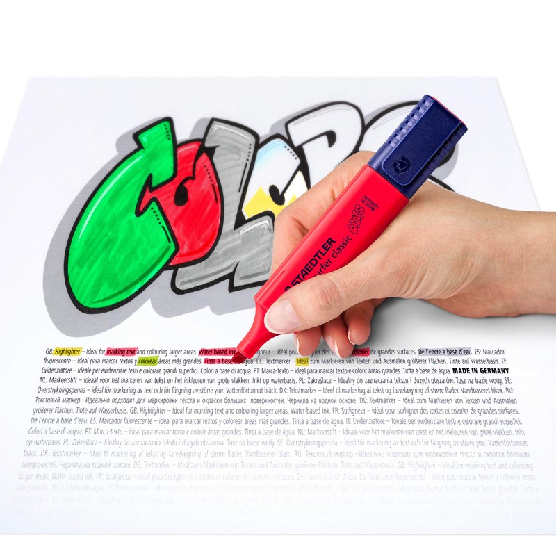 STAEDTLER Textsurfer Classic Highlighter, Magenta, Large Ink Memory, Long Marking