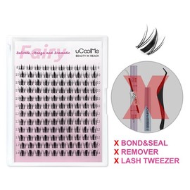 uCoolMe Lashes Fairy Lashes Cluster C Curl 140 Pcs Individual Lash Clusters False Eyelashes Extension Natural Look Beginner Friendly Bond Seal Remover Ultra-Thin Band Makeup 8-18mm Manga Anime Christmas gift Lash Cluster Kit Sringtok:_Fairy Bloom Kit 
