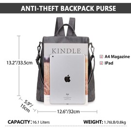 Backpack Purse for Women, Anti-Theft Faux Leather Shoulder Bag Fashion travel backpack for Ladies, Teen Girls VONXURY