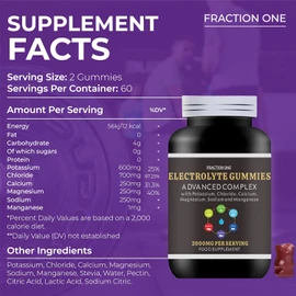 Electrolyte Gummies – 2000 mg per Serving, Enhanced with Potassium, Chloride, Calcium, Magnesium, Sodium and Manganese – Supports Energy and Hydration – 120 Gummies – 60 Days Supply