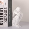 Abstract Mosaic Sculpture White Resin Eco Friendly Bookend Function Thinker
