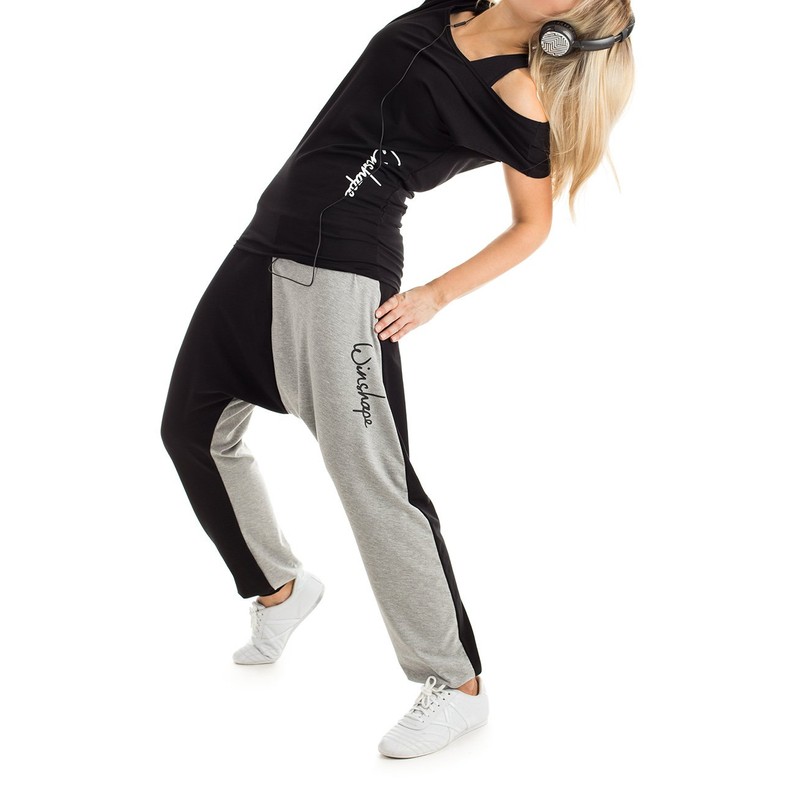 Winshape – Pantaloni da Allenamento da Donna, Donna, Schwarz/Grey Melange,