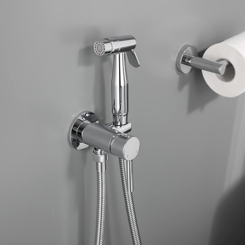 Chrome Handheld Bidet Sprayer for Toilet Warm Water, WiPPhs Stainless