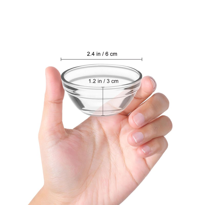 Small Prep Mixing Bowls: 2.3x1.1Inch Mini Prep Bowls Stackable Glass