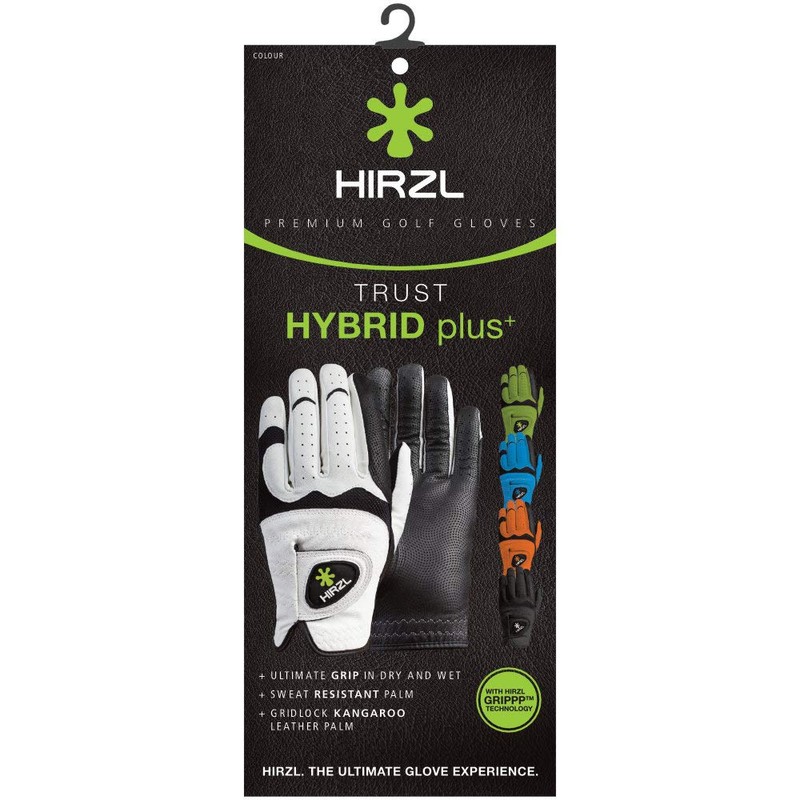 Hirzl Hybrid PLUS Golf Glove (Green/Black, Medium)