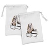 Ambesonne English Bulldog Fabric Pouch Set of 2, Pure Breed