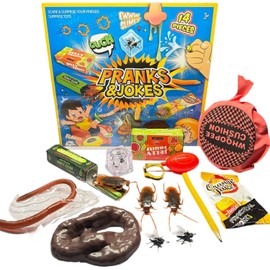 Prank Kit for Kids & Adults, 14-in-1 April Fools Joke Toys Box with Harmless Practical Pranks, Gag Gifts for Friends & Families, Portable Pranking Gadgets Set