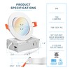 PARMIDA (6 Pack) 4 Inch LED Gimbal 5CCT Recessed Lighting,