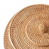 KODENG Round Rattan Boxes with Lid Hand-Woven Multi-Purpose Wicker Tray