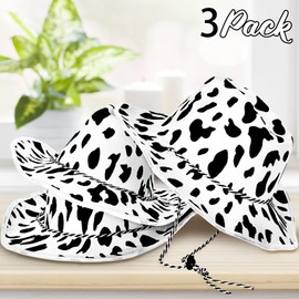3 Pieces Cow Print Unisex Hat for Men and Women