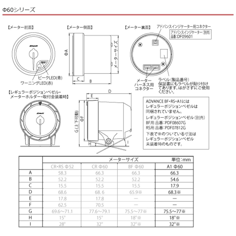 Defi-Link ADVANCE A1 Tachometer 9000 rpm DF17501