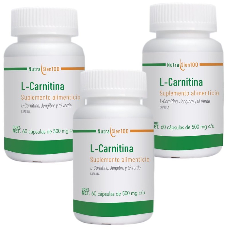 Nutrasien100 L-Carnitina 500 mg | Con Té Verde y Jengibre