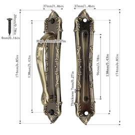 Heavy Duty Pull and Sliding Barn Door Pull Handle Bronze Set Large Rustic Two-Side Design for Gates Garages Sheds Furniture Solid Alloy Material Antique Door Handle (Bronze Tone6.85in)