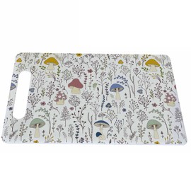 Bcumuq Wild Plants Cutting Board with Handles Fungus Mushroom Leaves Flower Cutting Boards Plastic Safe Chopping Board for Kitchen 16" x 10" x 0.24"