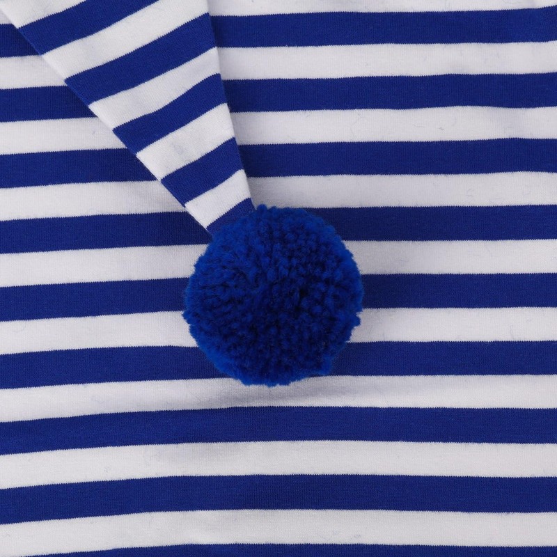 Hutshopping Cotton Knitted Hat, Nightcap, Dwarf Hat, Oversized, blue white