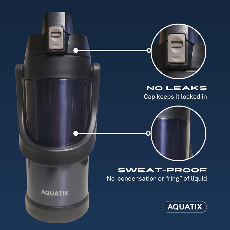 Aquatix Double Wall Insulated Extra Large XL Stainless Steel Sport