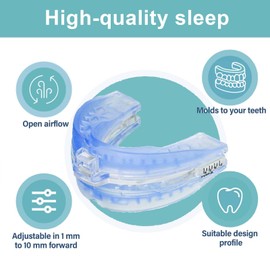 Anti Snoring Devices, Sleep Apnea Mouthpiece Snoring Aids for Men & Women Reusable Anti Snore Stopper Mouth Guard to Stop Snore Comfortable for All Mouth Types