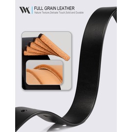 WOLFANT Men's 1.5" Top Full Grain Leather Belt in Gift Box,100% Italian Real Solid Leather