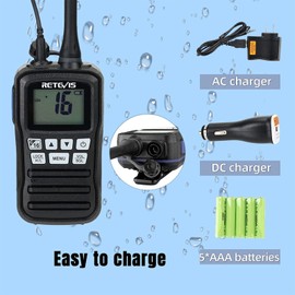 Retevis RM01 Ship to Shore Radio Handheld,Marine Walkie Talkies Waterproof,USB Charging,Floating,NOAA Weather Alert,Marine Two-Way Radios(2 Pack)