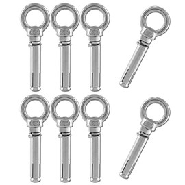 304 Stainless Steel Expansion Eye Bolt Bolt, Screw Close Hook Anchor Bolt, Widely Used for Anti-Theft Door, Window, Canopy, Air Conditioning Fixing, Home Decoration, Engineering, Etc M6 M8 (M6 8pcs)