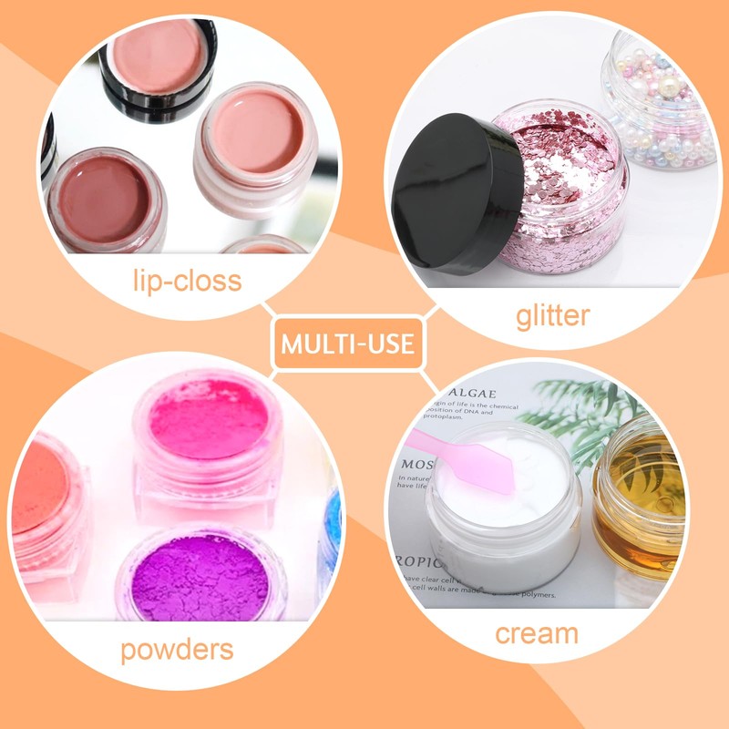 8 Pack 1oz Plastic Containers with Lids, Jars with Lids,