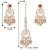 Aheli Kundan Pearl Chandbali Pendientes con Maang Tikka Conjunto de