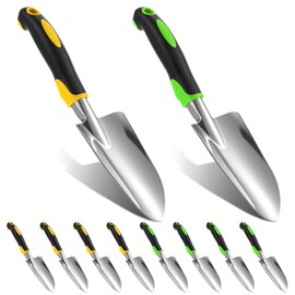 8 Pcs Garden Shovel Aluminum Alloy Heavy Duty Trowel Garden Tool Small Shovels for Digging Metal Hand Trowel Spade with Soft TPR Handle for Lawn Yard Farm Home Shop Planting
