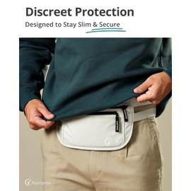 Money Belt for Travel - Security Fanny Pack for Phone, Money, Passport, & More with Anti Theft RFID Protection - Slim Under Clothes Hidden Wallet Holder Bag - Unisex Travel Waist Pouch for Women &
