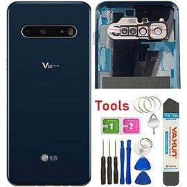 V60 Back Glass Replacement Door Housing Cover Panel Assembly Parts for LG V60 ThinQ V600 5G All US Verison + Eject Pin W/Tools Blue