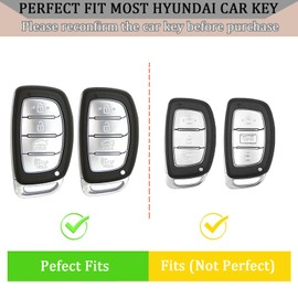 OFF WE GO for Hyundai Key Fob Cover with Keychain, Soft TPU Key Protector Case Compatible with Hyundai Elantra Elantra GT Ioniq Sonata Tucson Smart 4 Buttons Keyless, Gold Black