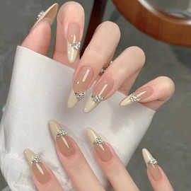 Domiya Nail Tips, 24 Pieces, Nail Tips, Short, Summer, Popular, Japanese Style, Cute, Simple, Stylish, Coming of Age of Entrance Ceremonies, Graduation Ceremonies, Weddings, Parties, Brides, Daily