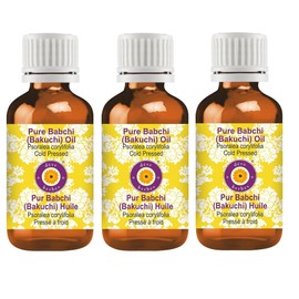 Deve Herbes Pure Babchi Oil (Psoralea corylifolia) Cold Pressed (Pack of Three)100ml X 3 (10 oz)