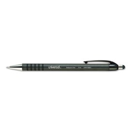 Universal 15521 Comfort Grip Ballpoint Retractable Pen, Blue Ink, Fine, Dozen