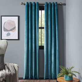 Deco Window Set of 2 Semi-Blackout Curtains for Bedroom 7.5 Feet Long for Room Darkening & Living Room Decor (Teal, 52 Inch Wide x 90 Inch Height)