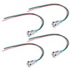 4 Sets PreWired Round LEDs Waterproof 2Color Indicator Light Common