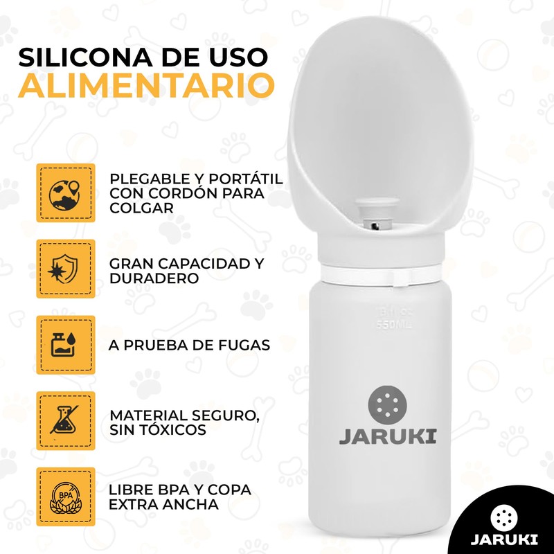 JARUKI Portable and Foldable Dog Water Bottle for Travel with