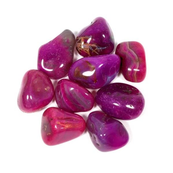Pachamama Essentials Pink Agate Tumbled - Healing Stone - Crystal Healing 20-25mm (5)