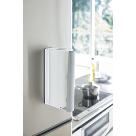 Yamazaki Plate 3420 Magnetic Kitchen Paper Towel Holder with Stopper, White.
