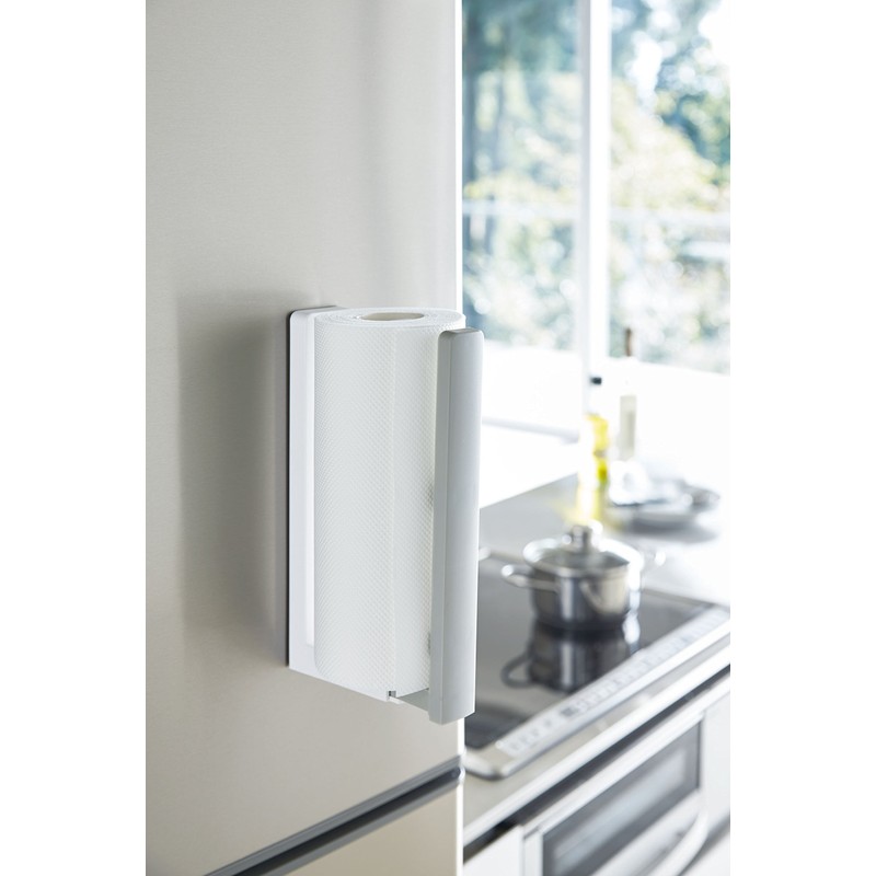 Yamazaki Plate 3420 Magnetic Kitchen Paper Towel Holder with Stopper,