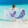 WERNNSAI Mermaid Kids Beach Towel for Girls - 30” x