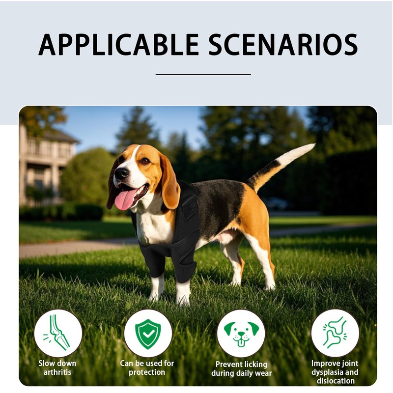 HAPPYHAO Adjustable Dog Elbow Brace with Shoulder Support,Dog Front Leg