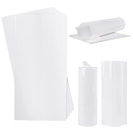 OLONTRIC 6x12 Inch White Sublimation Shrink Wrap Sleeve for 30 OZ Sublimation Skinny Tumbler and Other Sublimation Blanks, Heat Transfer Shrink Wrap Sleeve for Print by Oven, 50 Pcs Shrink Wrap Film