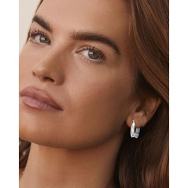 Geveay Silver Hoop Earrings for Women Hypoallergenic 925 Sterling Silver Hoop Earings Lightweight Thick Chunky Hoop Earrings 20/25/30mm