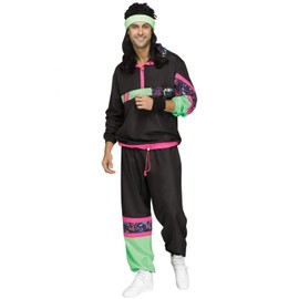 Fun World mens 80's Track Suit Adult Sized Costumes, Multi, One Size US