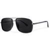 FONHCOO Square Polarized Sunglasses for Women Men Double Bridge Retro