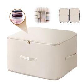 Ultra Platz Sparender Selbstkomprimierender Organizer,Platzsparende Aufbewahrungstasche,Robuste Umzugstaschen,Selbstkomprimierende Bewegliche Organizertaschen for Bettdecken Kleidung Decken (Beige)