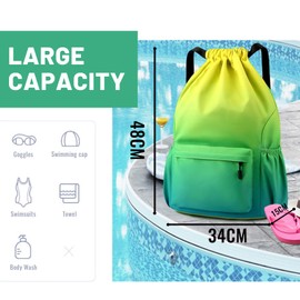 SDKZBFC Drawstring Bags Swimming Backpack Bags Waterproof Gym Bags Sports Travel Sackpacks for School PE Yoga for Men Women Girls Students